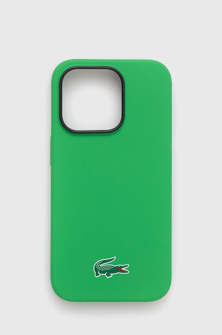 Obal na telefon Lacoste iPhone 14 Pro 6,1" zelená barva - zelená -  Umělá hmota