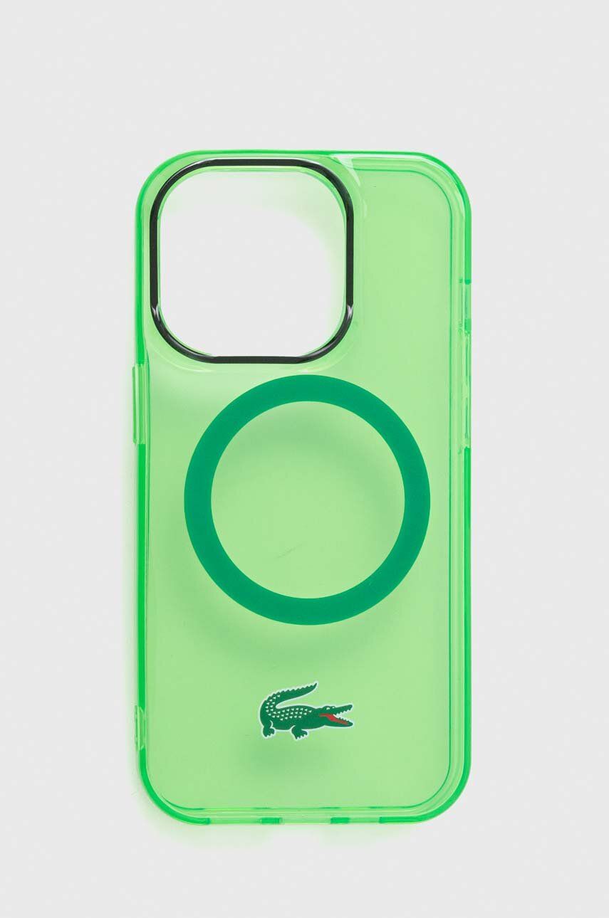 Lacoste husă pentru telefon iPhone 14 Pro 6,1" culoarea verde