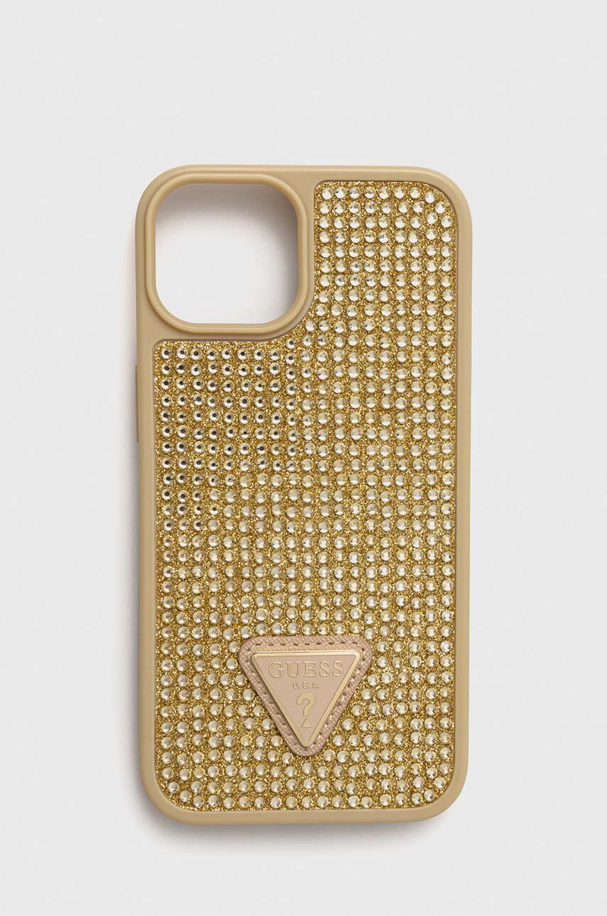 Levně Obal na telefon Guess iPhone 14 6,1" zlatá barva