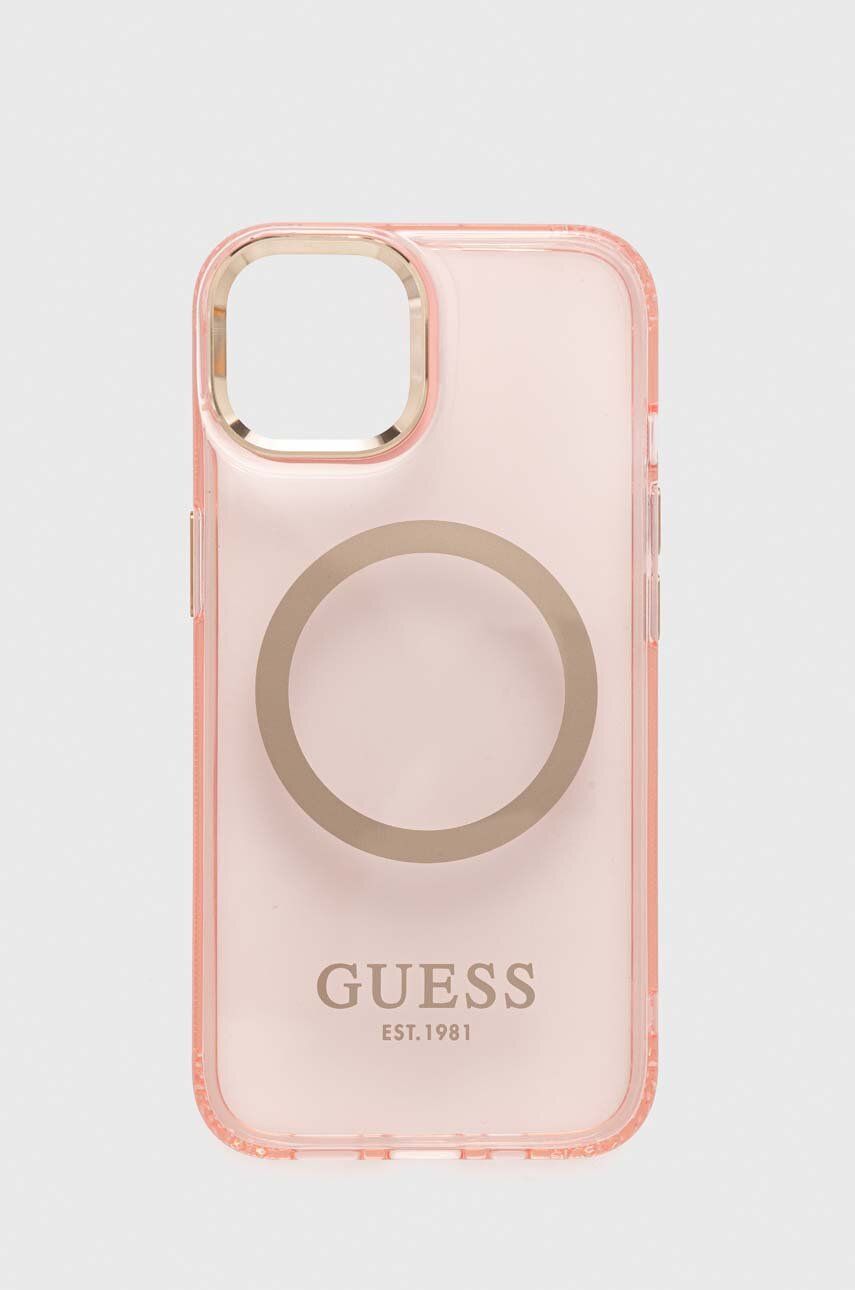 Obal na telefon Guess iPhone 13 6,1" růžová barva - růžová -  Umělá hmota
