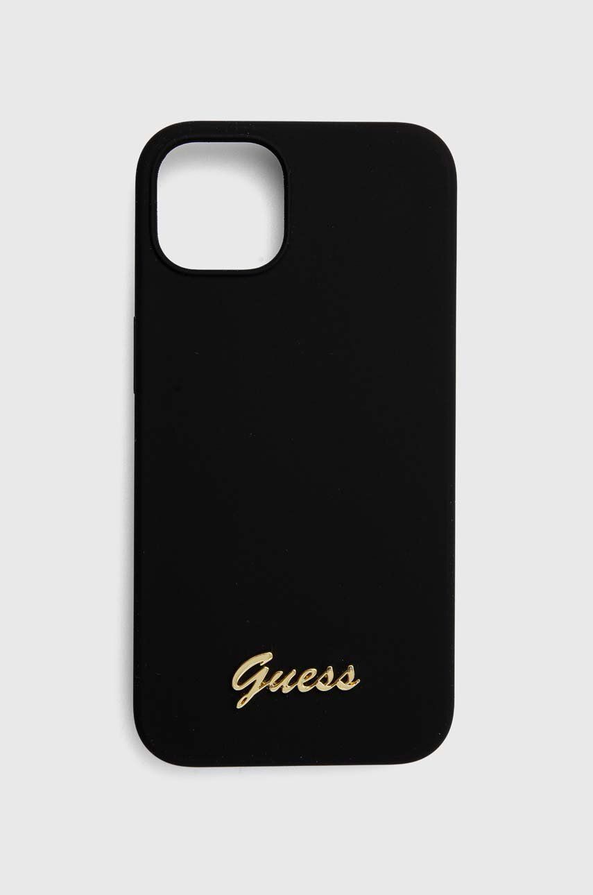 Obal na telefon Guess iPhone 13 6,1 černá barva - černá -  Silikon