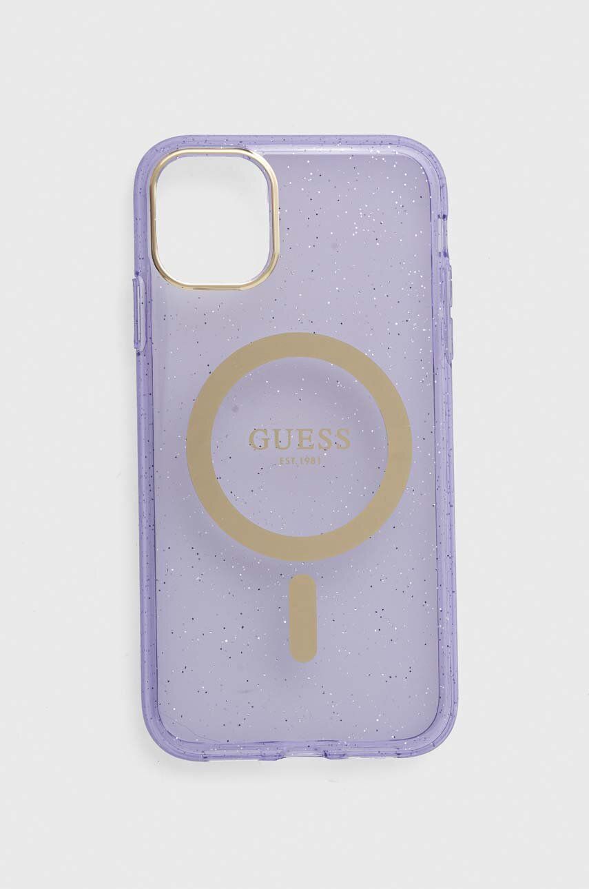 Puzdro na mobil Guess iPhone 11 / Xr fialová farba