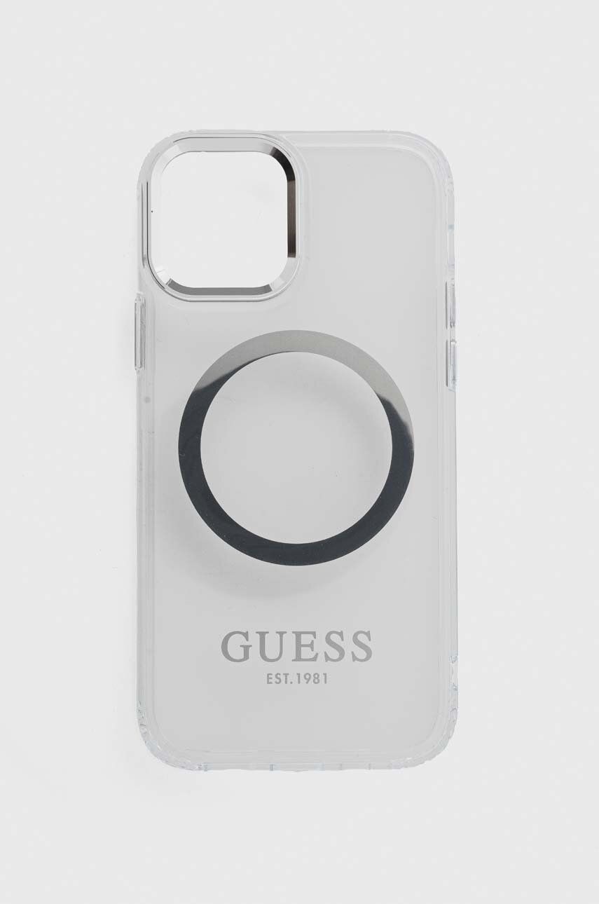 Obal na telefon Guess iPhone 12/12 Pro 6.1" stříbrná barva - stříbrná -  Umělá hmota