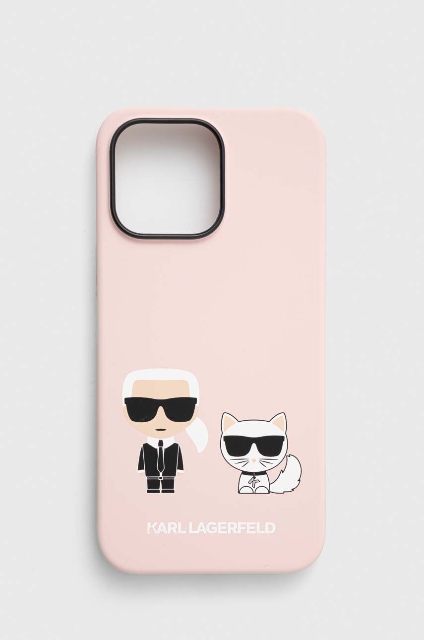 Karl Lagerfeld husă pentru telefon iPhone 14 Pro Max 6,7 culoarea roz
