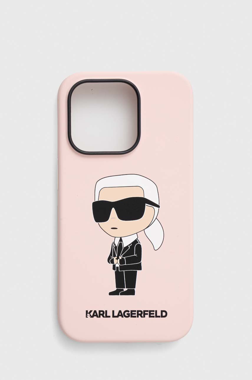 Karl Lagerfeld husă pentru telefon iPhone 14 Pro 6,1 culoarea roz