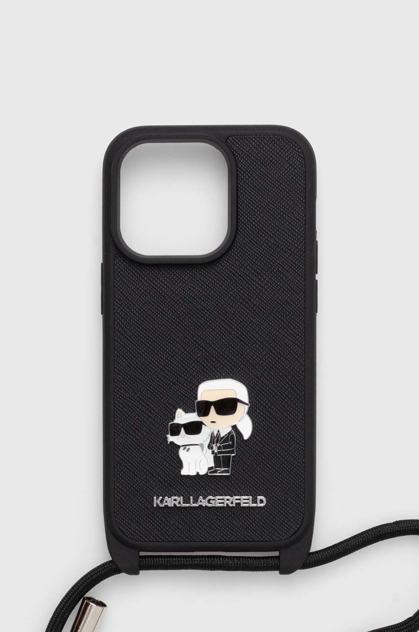 Karl Lagerfeld Etui Pentru Telefon Iphone 14 Pro 6.1 Culoarea Negru