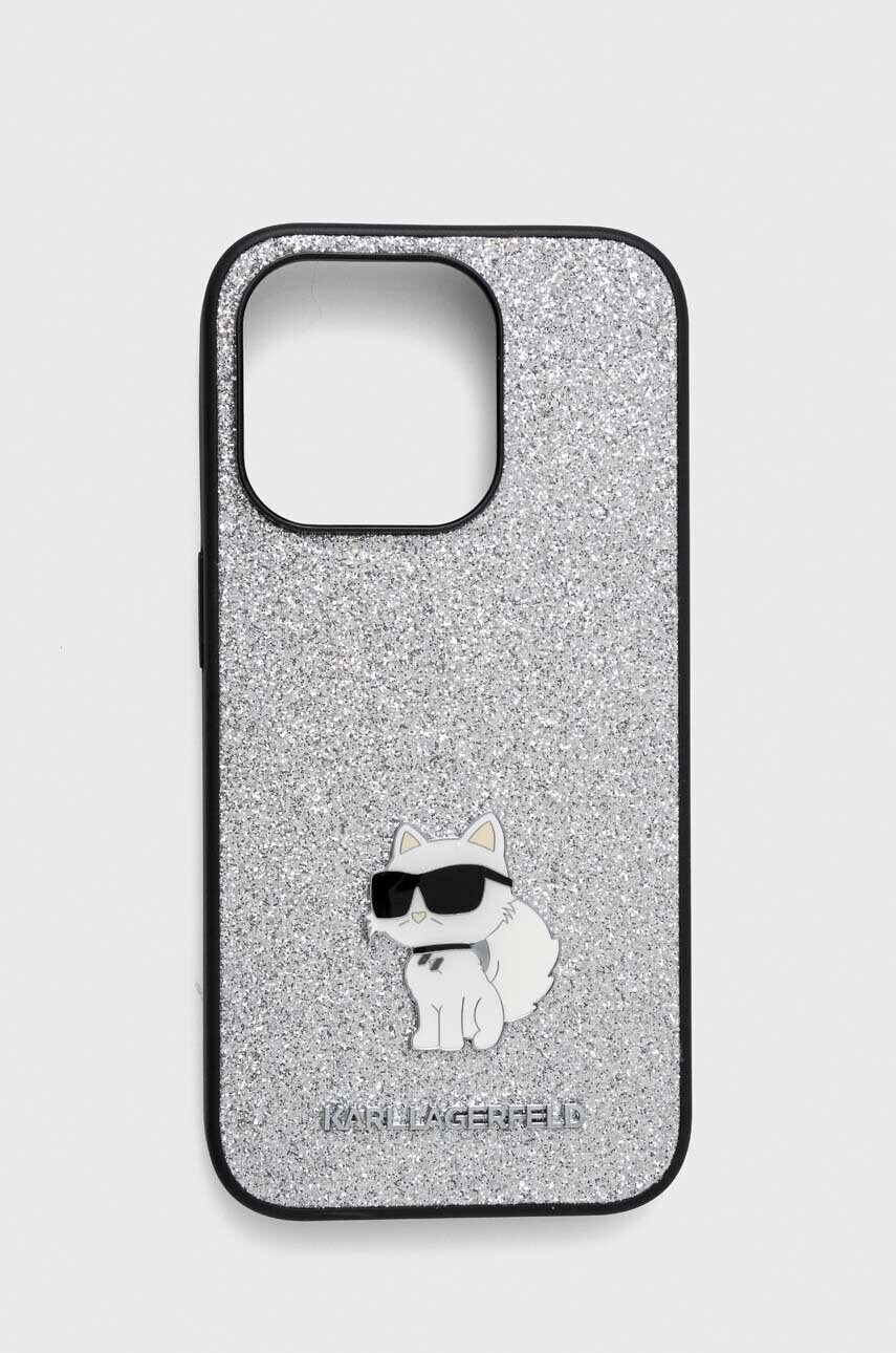 

Кейс за телефон Karl Lagerfeld iPhone 15 Pro 6.1 в сребристо, Сребърен