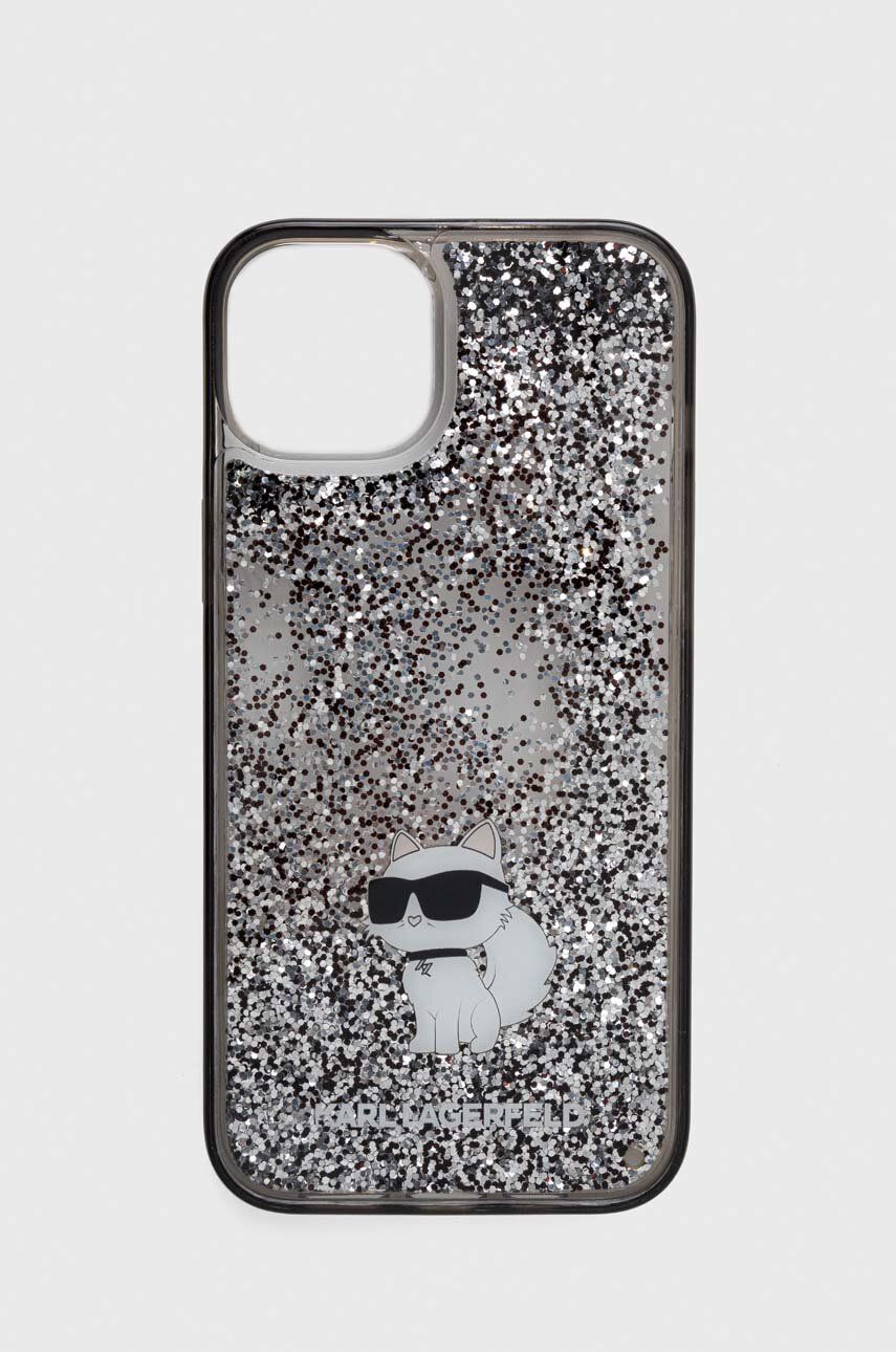 Levně Obal na telefon Karl Lagerfeld iPhone 15 Plus 6.7 pruhledná barva