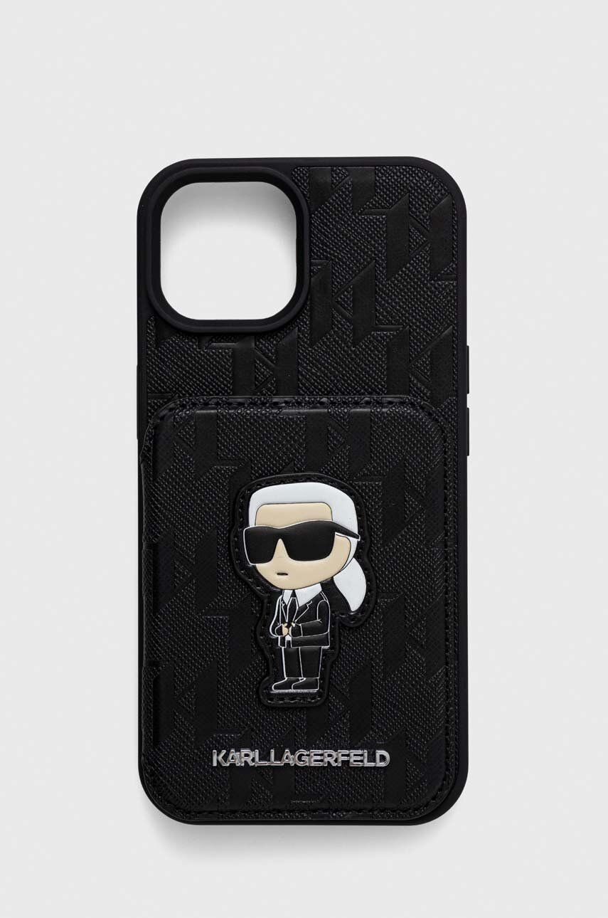 Karl Lagerfeld Husă pentru telefon iPhone 15 6.1 culoarea negru
