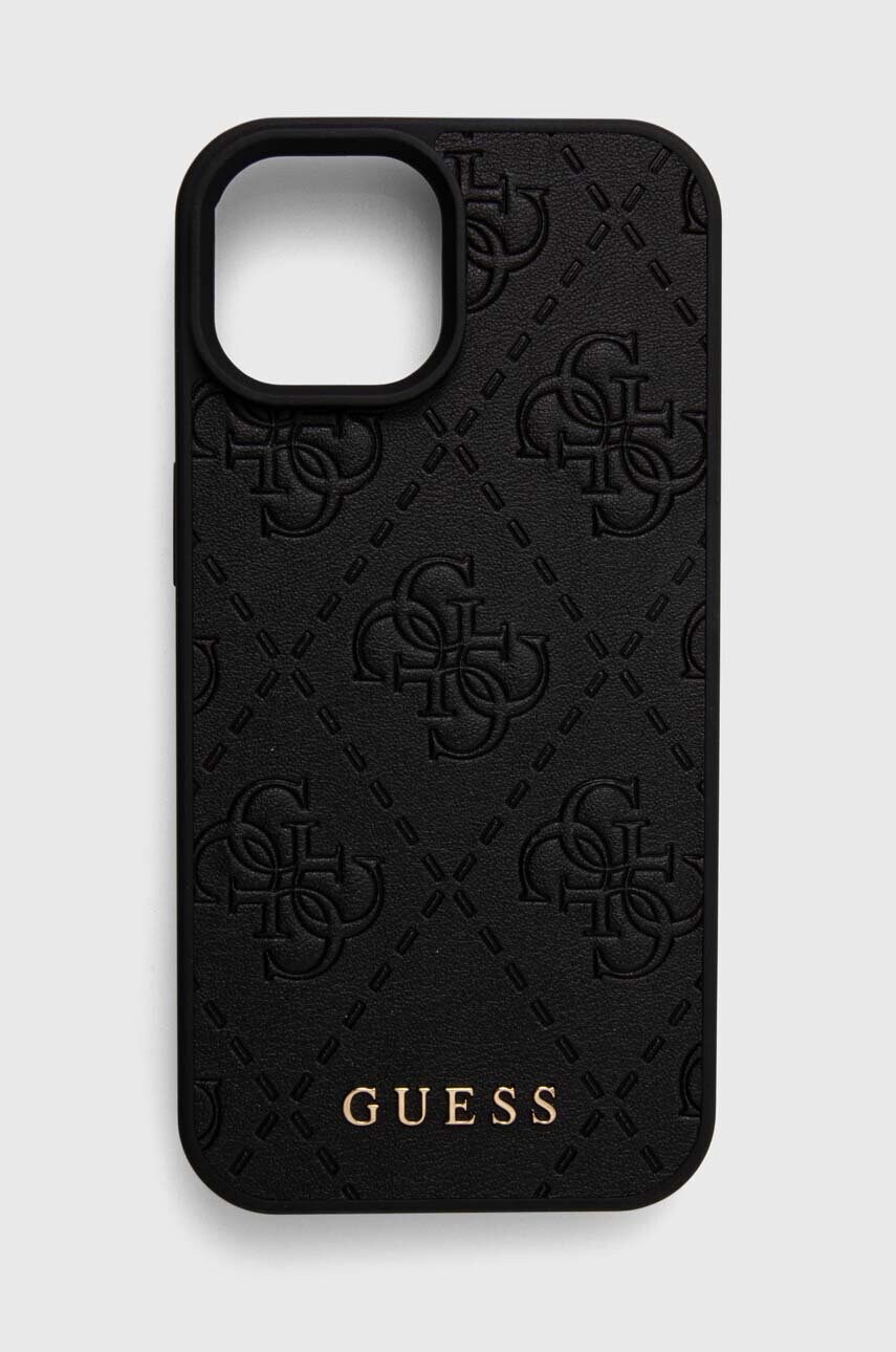 Levně Obal na telefon Guess iPhone 15 6.1 černá barva