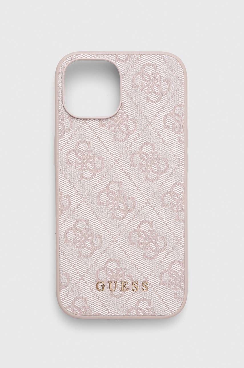 

Чохол на телефон Guess iPhone 15 6.1 колір рожевий