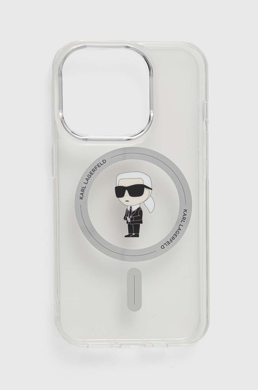 Karl Lagerfeld Husă pentru telefon iPhone 15 Pro 6.1 culoarea transparent