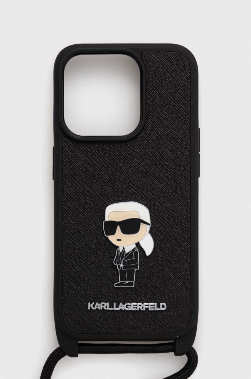 Karl Lagerfeld Husa Pentru Telefon Iphone 15 Pro 6.1 Culoarea Negru