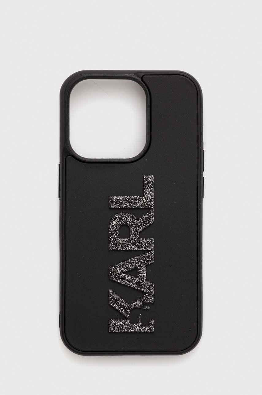 Karl Lagerfeld Husă pentru telefon iPhone 15 Pro 6.1 culoarea negru