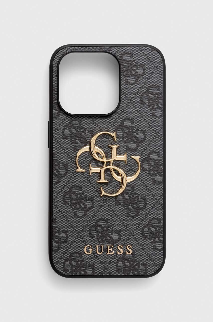 Levně Obal na telefon Guess iPhone iPhone 15 Pro 6.1" šedá barva