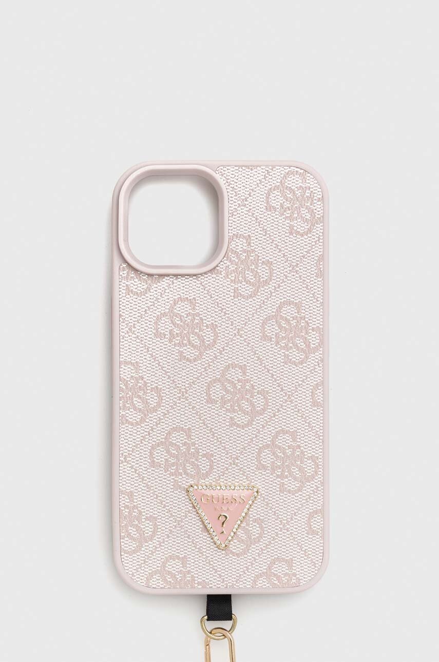 

Чехол на телефон Guess iPhone 15 6.1 цвет розовый