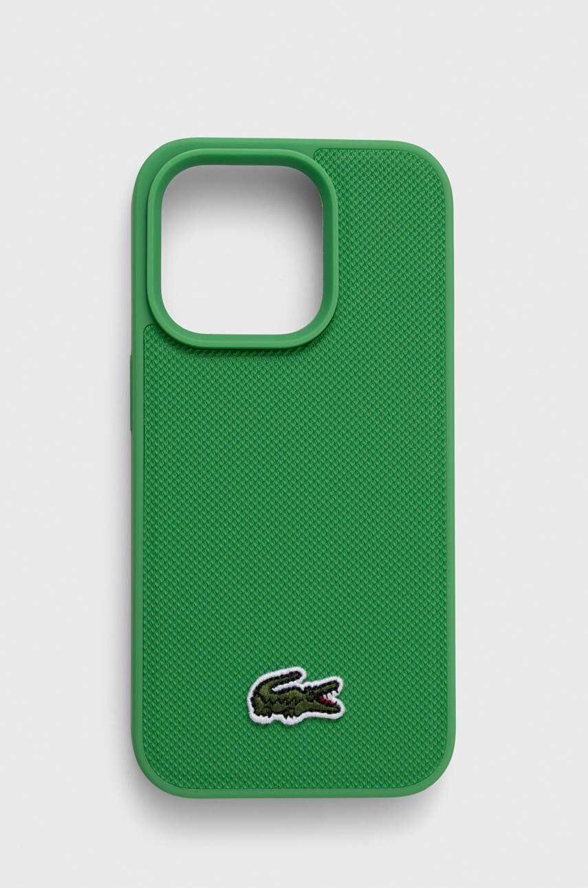 Lacoste Husă pentru telefon iPhone 15 Pro 6.1 culoarea verde
