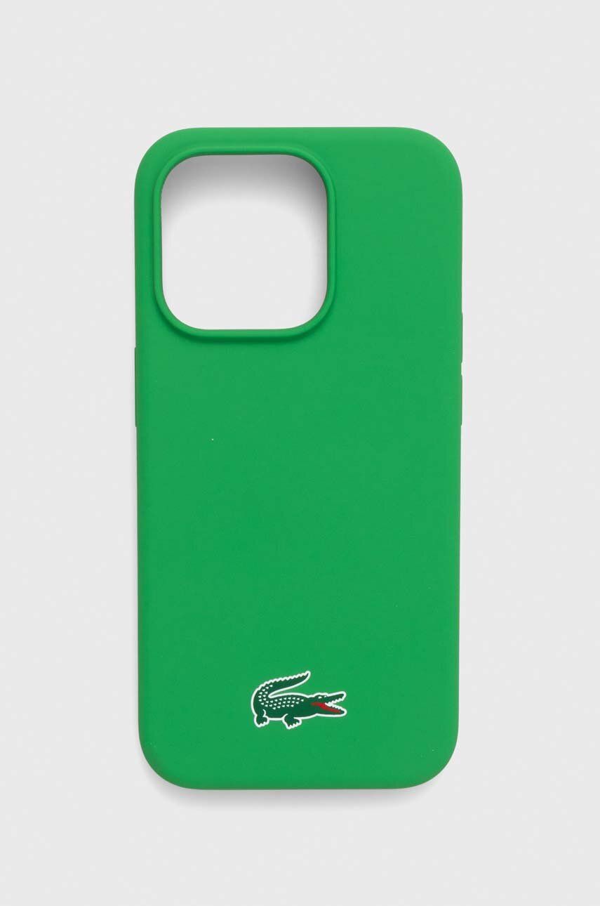 Lacoste Husă pentru telefon iPhone 15 Pro 6,1 culoarea verde