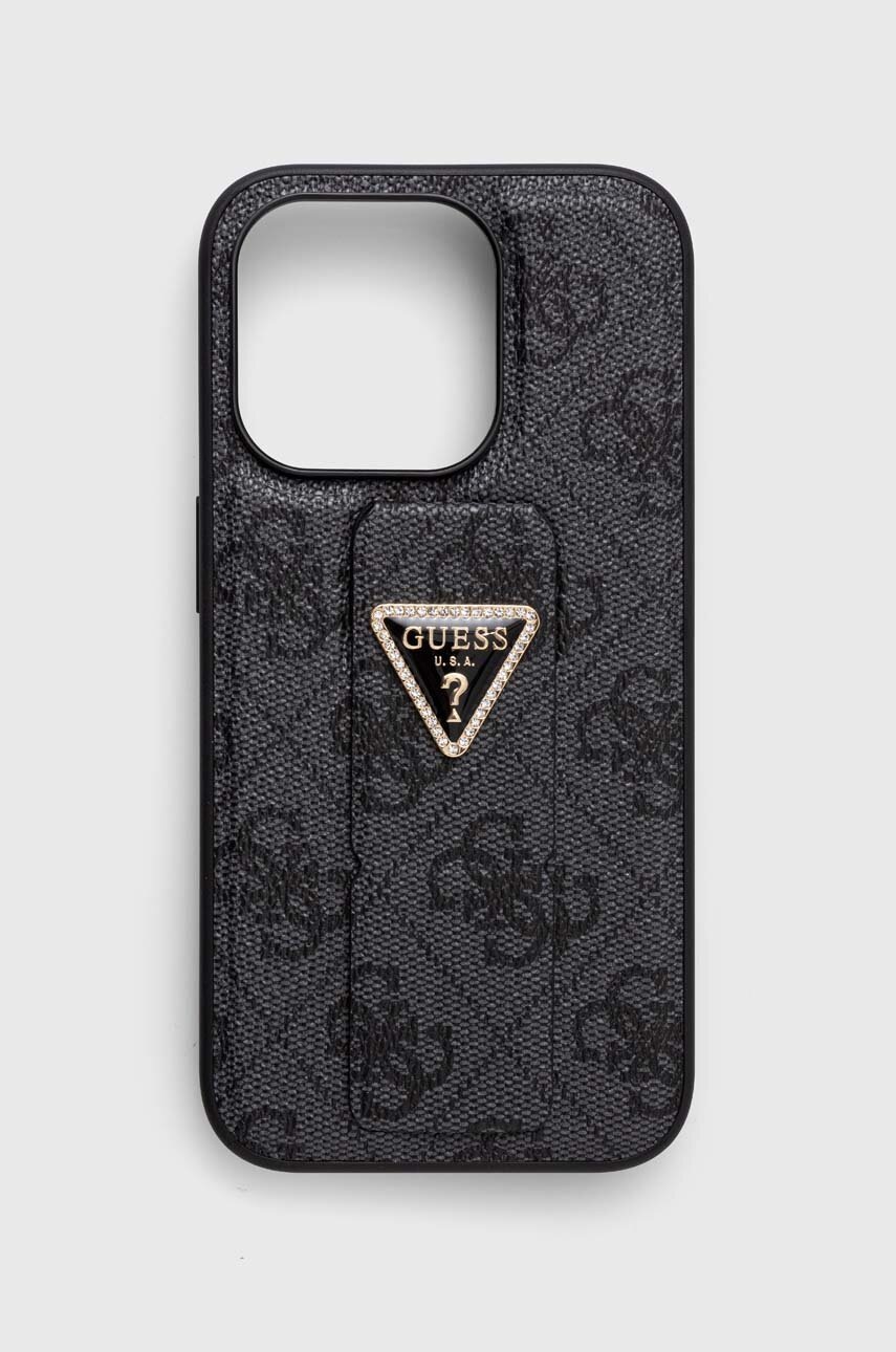 Levně Obal na telefon Guess iPhone 15 Pro 6.1'' šedá barva