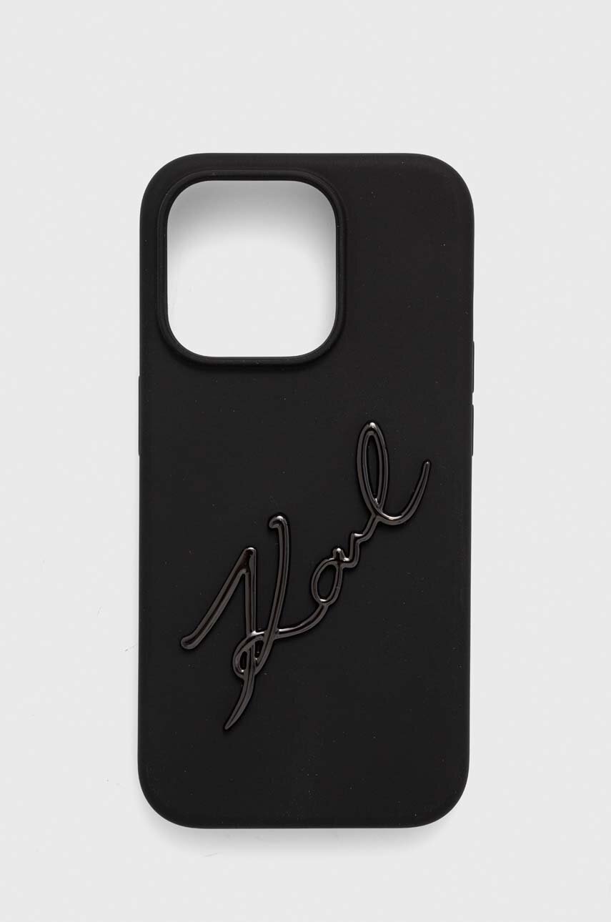 Levně Obal na telefon Karl Lagerfeld iPhone 15 Pro 6.1'' černá barva