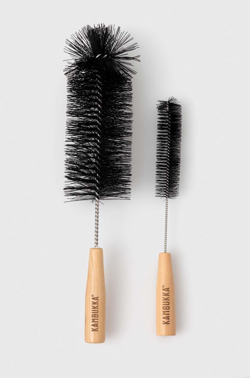 Kambukka perie de curățare sticle Brushing Bro’s. 2-pack culoarea negru