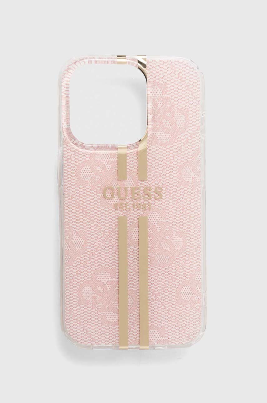

Кейс за телефон Guess Phone 15 Pro 6.1" в розово, Розов
