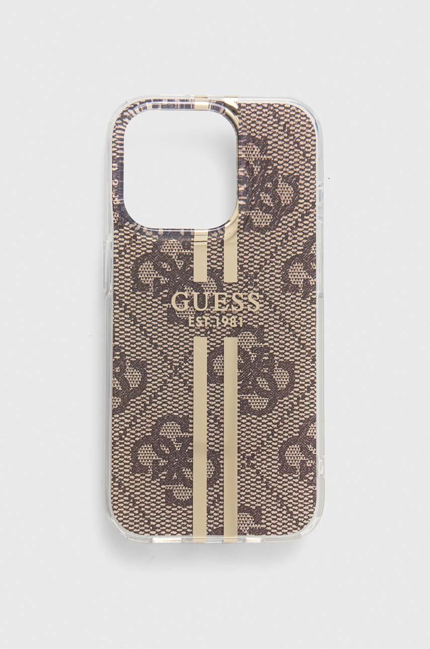

Кейс за телефон Guess Phone 15 Pro 6.1" в кафяво, Кафяв