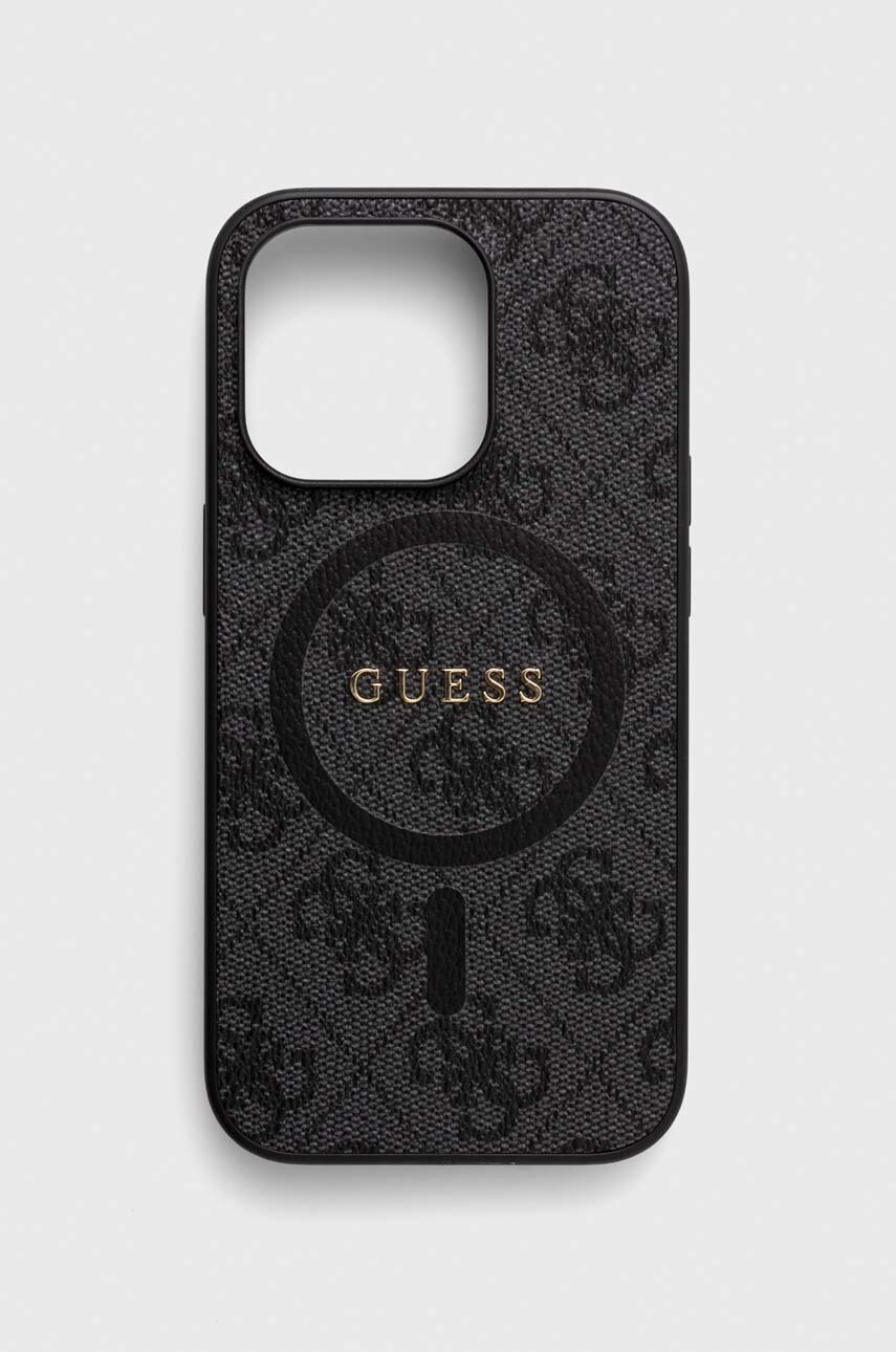 

Кейс за телефон Guess iPhone 14 Pro 6,1" в черно, Черен