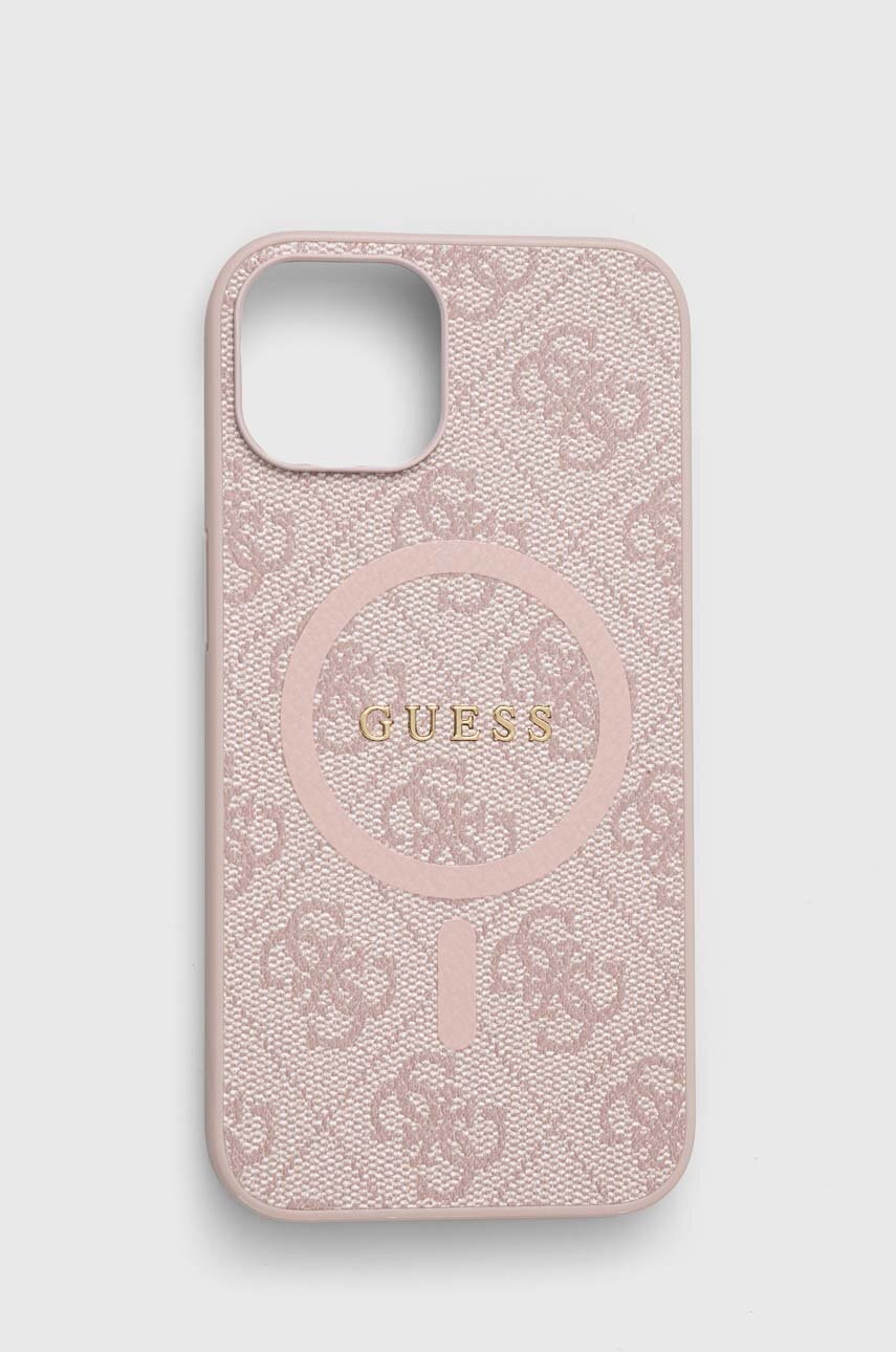 

Кейс за телефон Guess iPhone 14 / 15 / 13 6,1" в розово, Розов