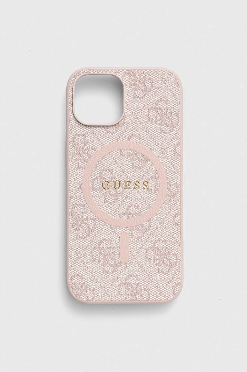 

Кейс за телефон Guess iPhone 15 / 14 / 13 6,1" в розово, Розов