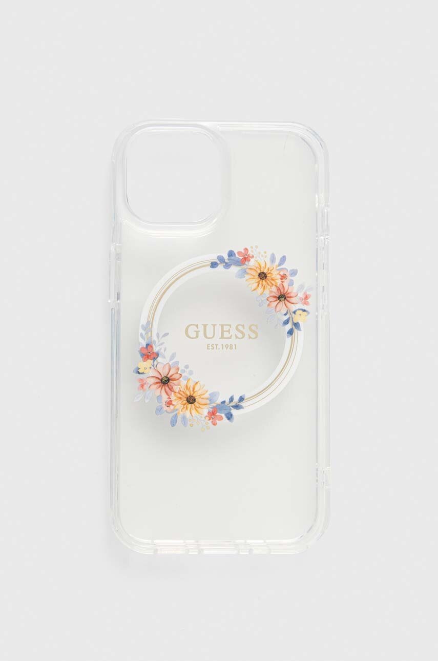 

Кейс за телефон Guess iPhone 15 / 14 / 13 6.1" в прозрачен цвят