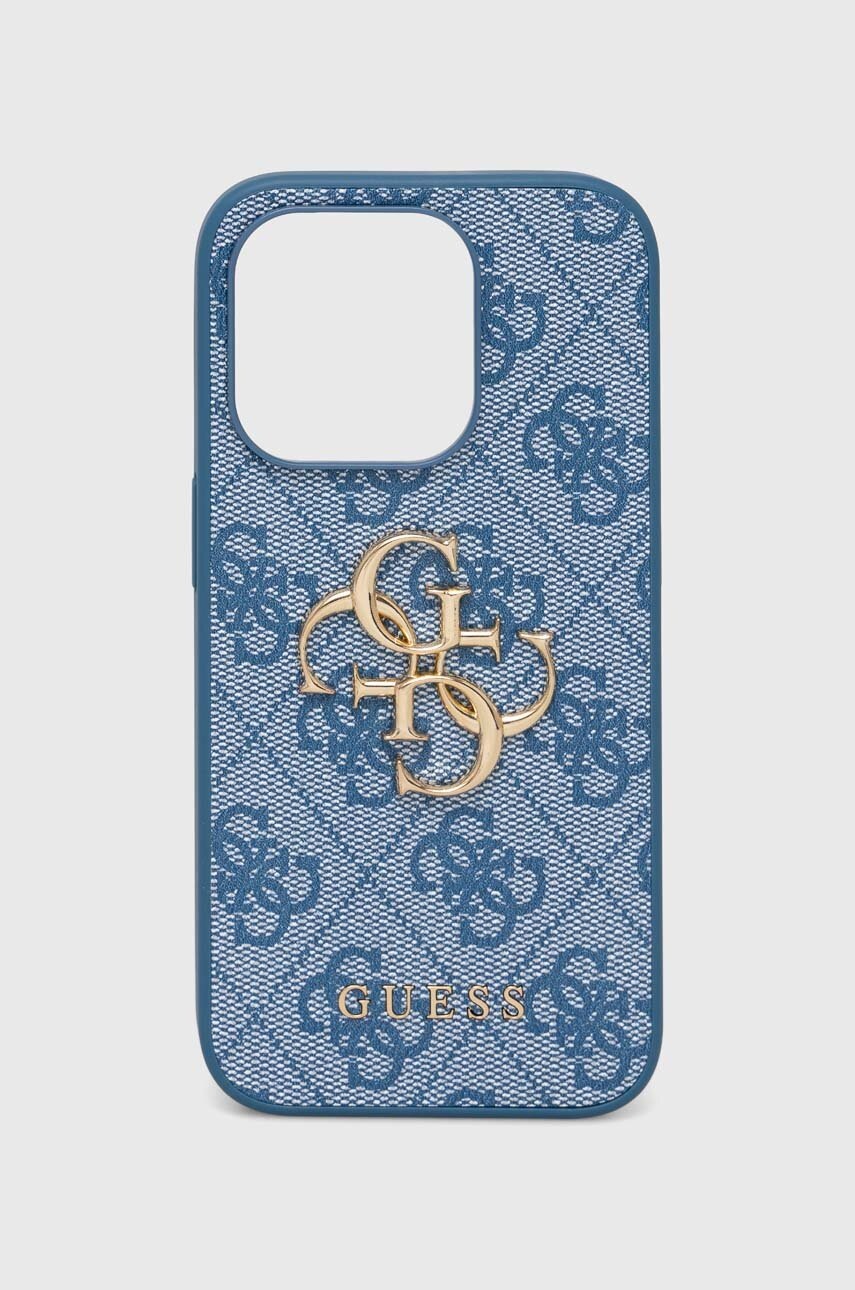 

Кейс за телефон Guess iPhone 15 Pro 6.1" в синьо, Син