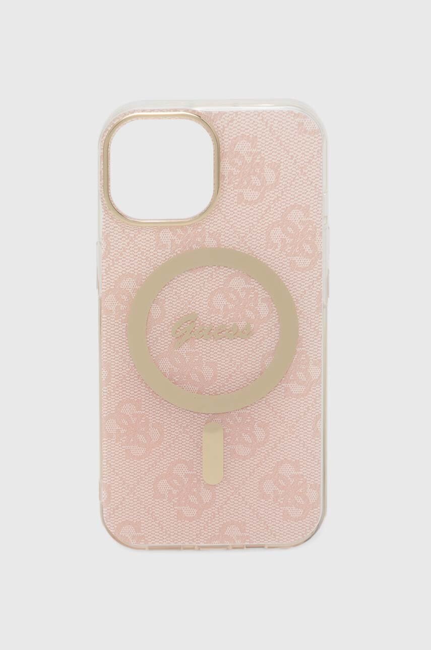 

Кейс за телефон Guess iPhone 15 / 14 / 13 6.1" в розово, Розов