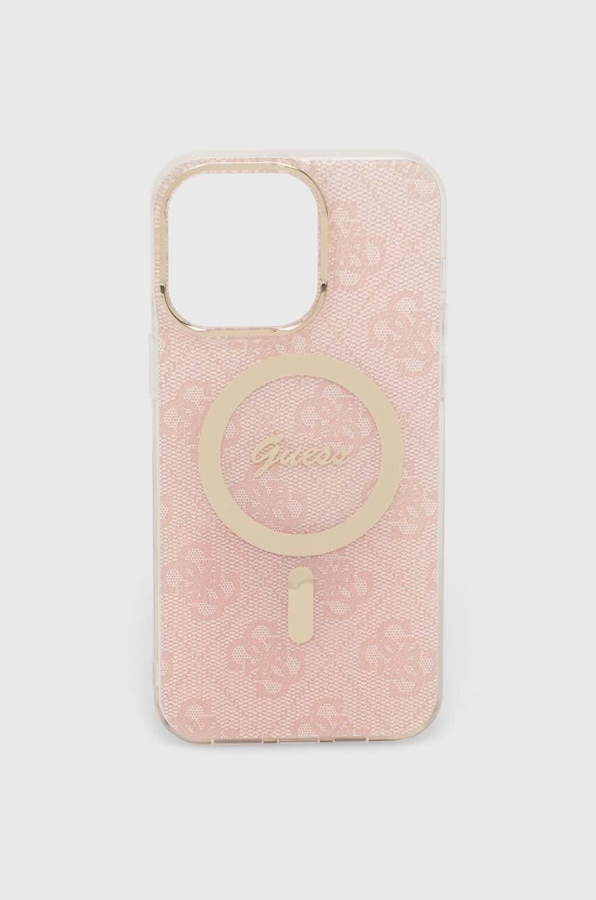 

Кейс за телефон Guess iPhone 15 Pro Max 6.7" в розово, Розов