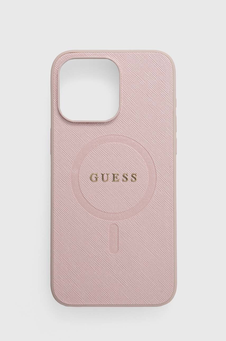 

Кейс за телефон Guess iPhone 15 Pro Max 6.7" в розово, Розов