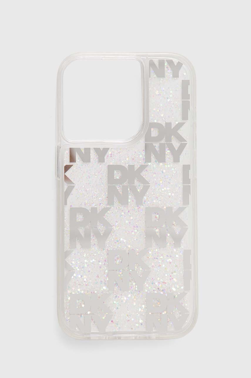 Dkny Husă pentru telefon iPhone 15 Pro culoarea alb, DKHCP15LLCPEPT