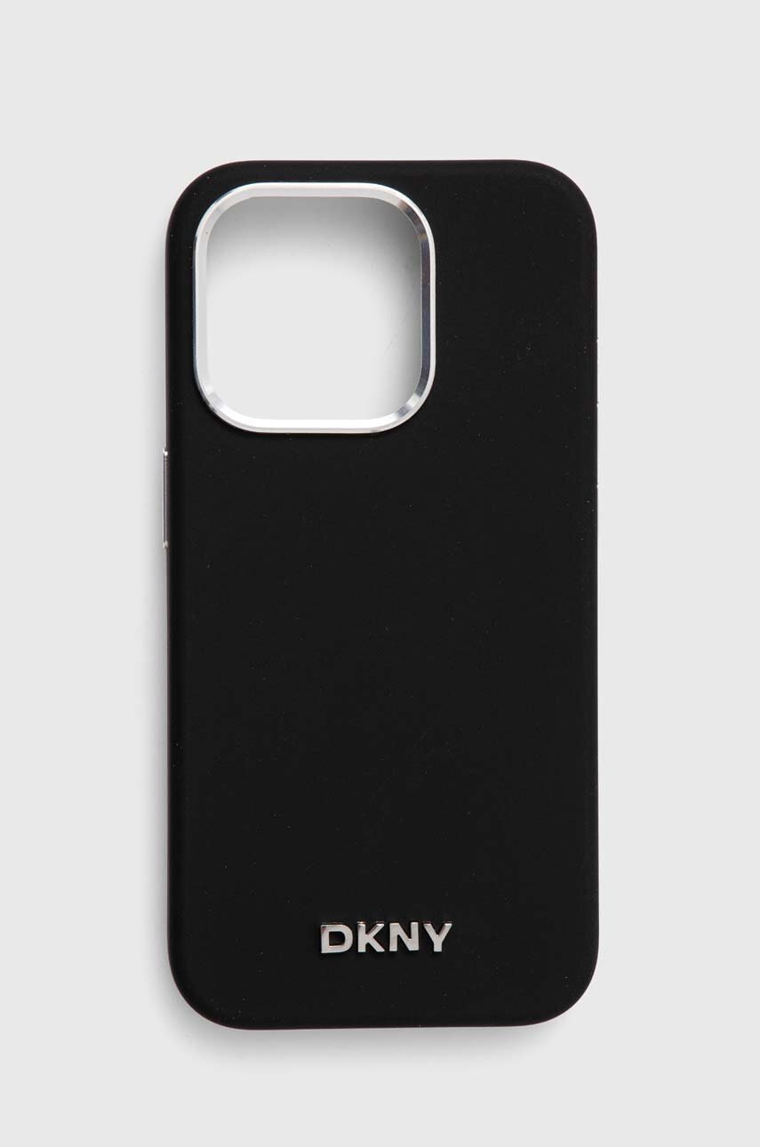 Levně Obal na telefon Dkny iPhone 15 Pro 6.1" černá barva, DKHMP15LSMCHLK