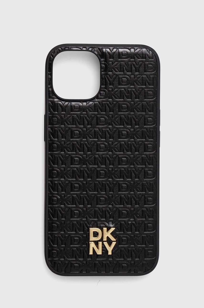 Dkny Husă pentru telefon iPhone 14 / 15 / 13 culoarea negru, DKHMP14SPSHRPSK