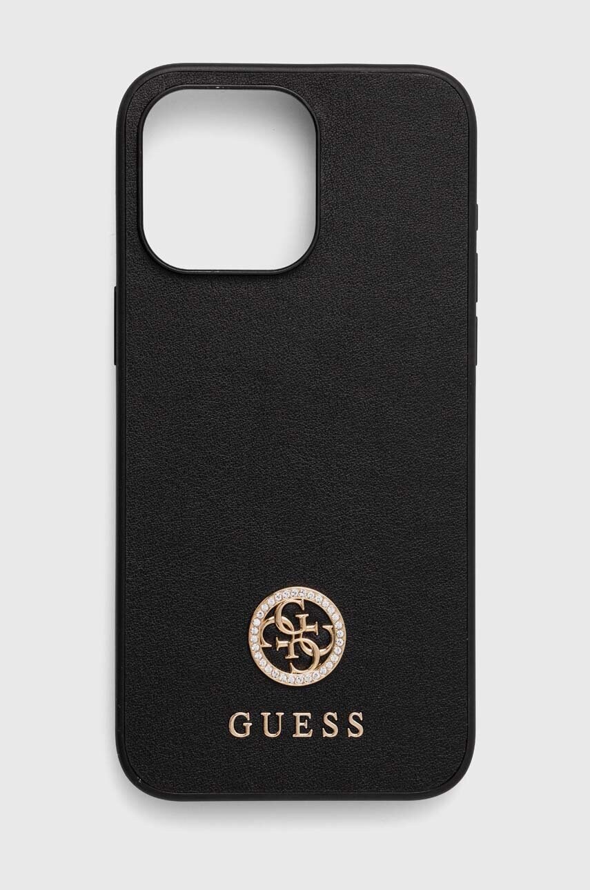 

Кейс за телефон Guess iPhone 15 Pro Max 6.7 в черно GUHCP15XPS4DGPK, Черен