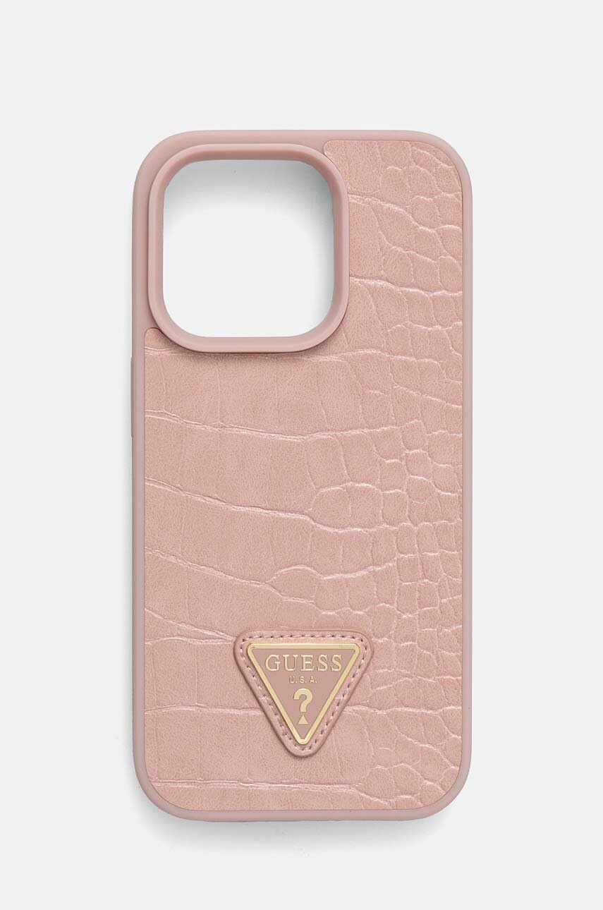 

Кейс за телефон Guess iPhone 15 Pro 6.1 в розово GUHCP15LPCRTHCP, Розов