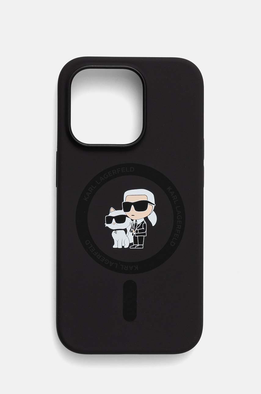 

Кейс за телефон Karl Lagerfeld iPhone 14 Pro 6.1 в черно KLHMP14LSCMKCRHK, Черен