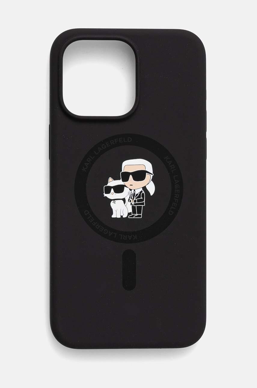 Levně Obal na telefon Karl Lagerfeld iPhone 15 Pro Max 6.7 černá barva, KLHMP15XSCMKCRHK