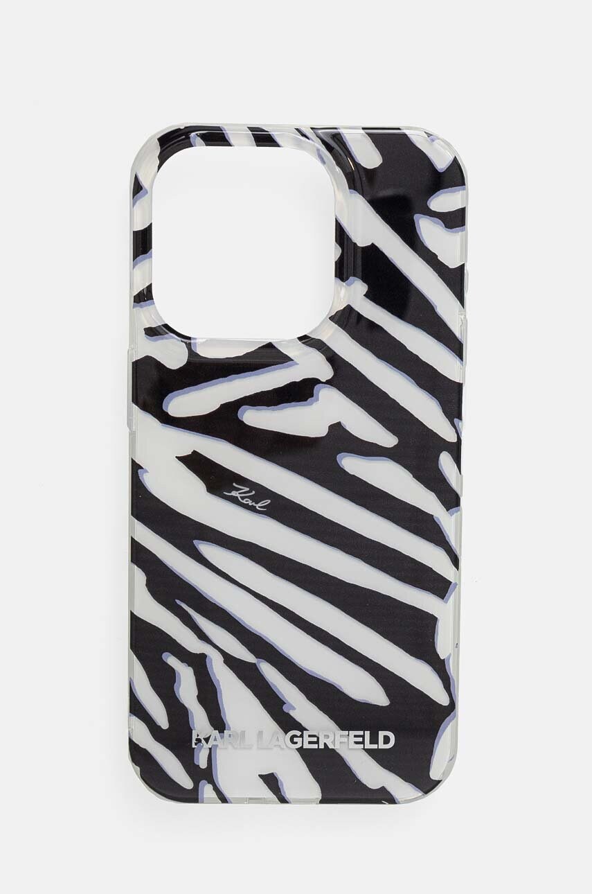 Karl Lagerfeld Husă pentru telefon iPhone 15 Pro 6.1 culoarea negru, KLHCP15LHZBPKCCK