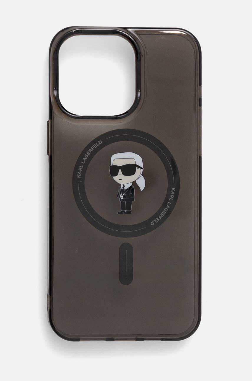 Karl Lagerfeld Husă pentru telefon iPhone 15 Pro Max 6.7 culoarea negru, KLHMP15XHFCKNOK
