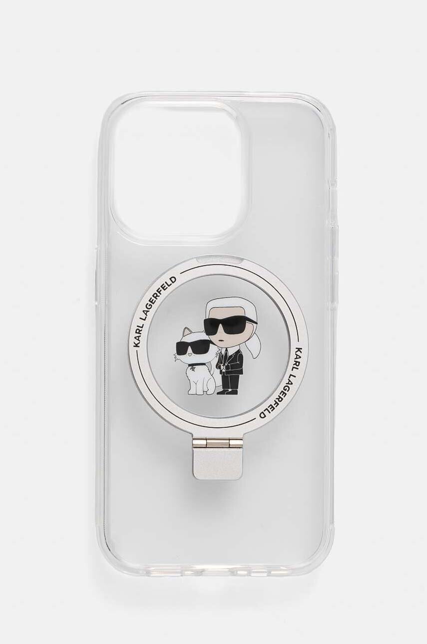 

Кейс за телефон Karl Lagerfeld iPhone 15 Pro 6.1 в прозрачен цвят KLHMP15LHMRSKCH