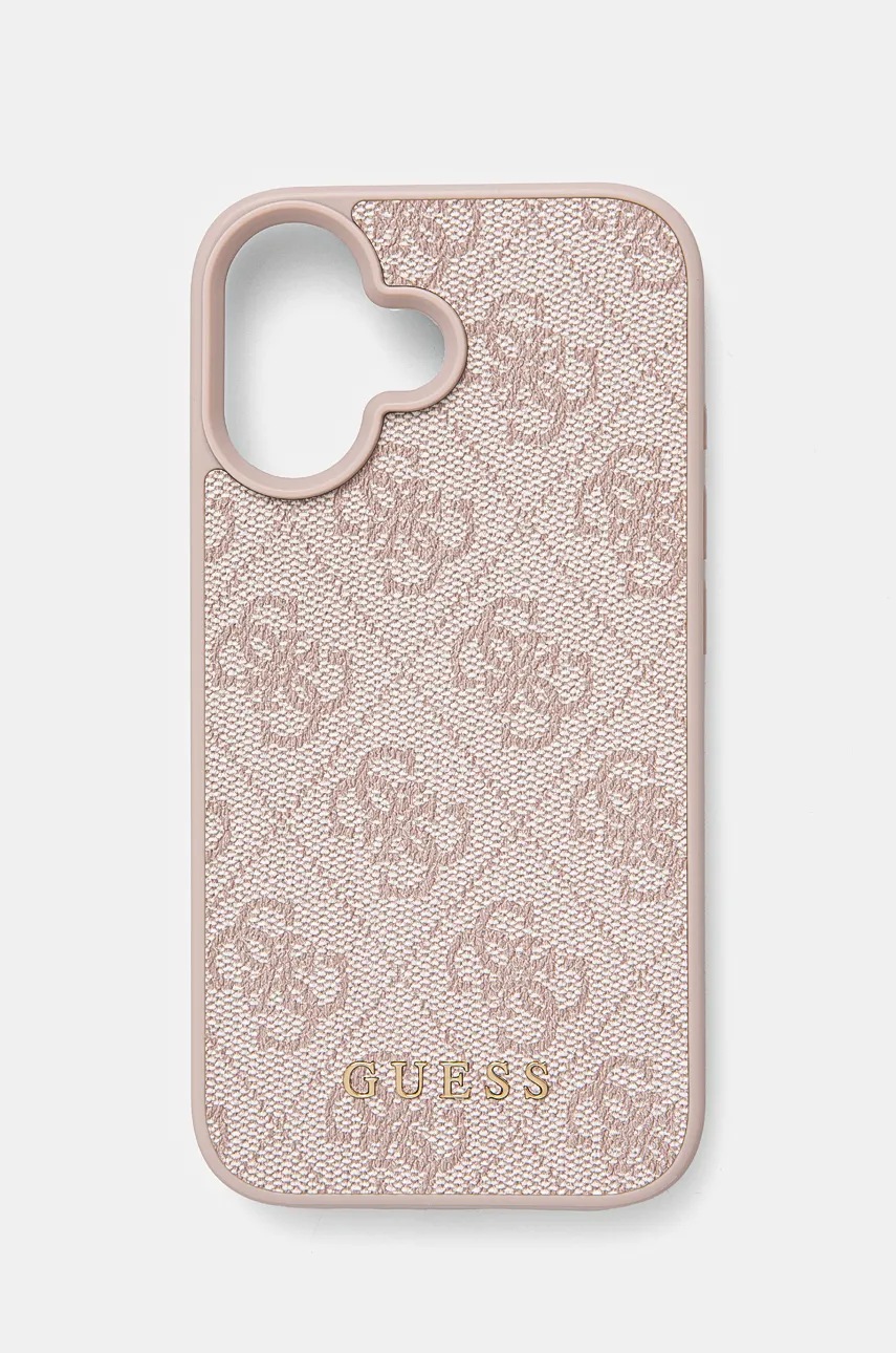 

Кейс за телефон Guess iPhone 16 6.1 в розово GUHCP16SG4GFPI, Розов