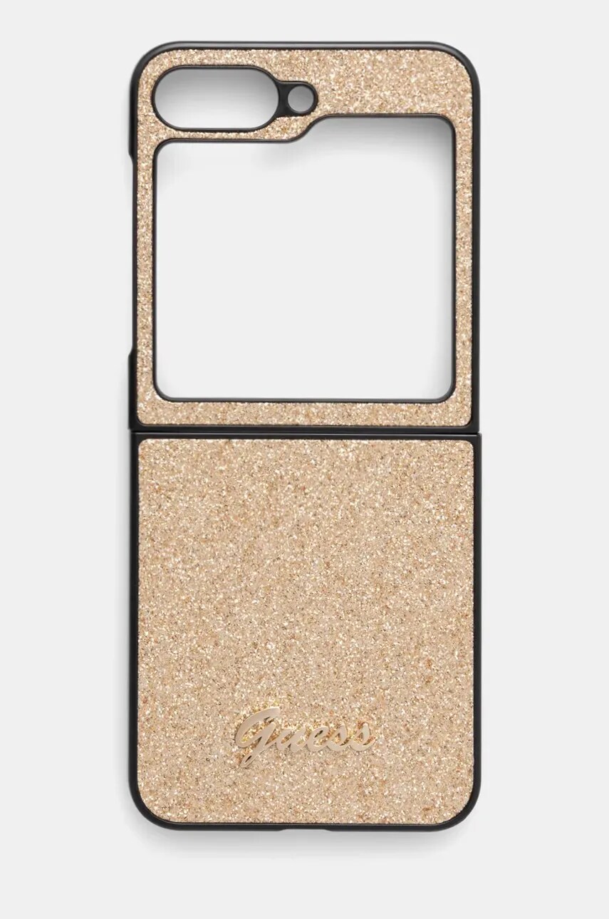 Levně Obal na telefon Guess Z Flip6 F741 zlatá barva, GUHCZF6HGGSHD