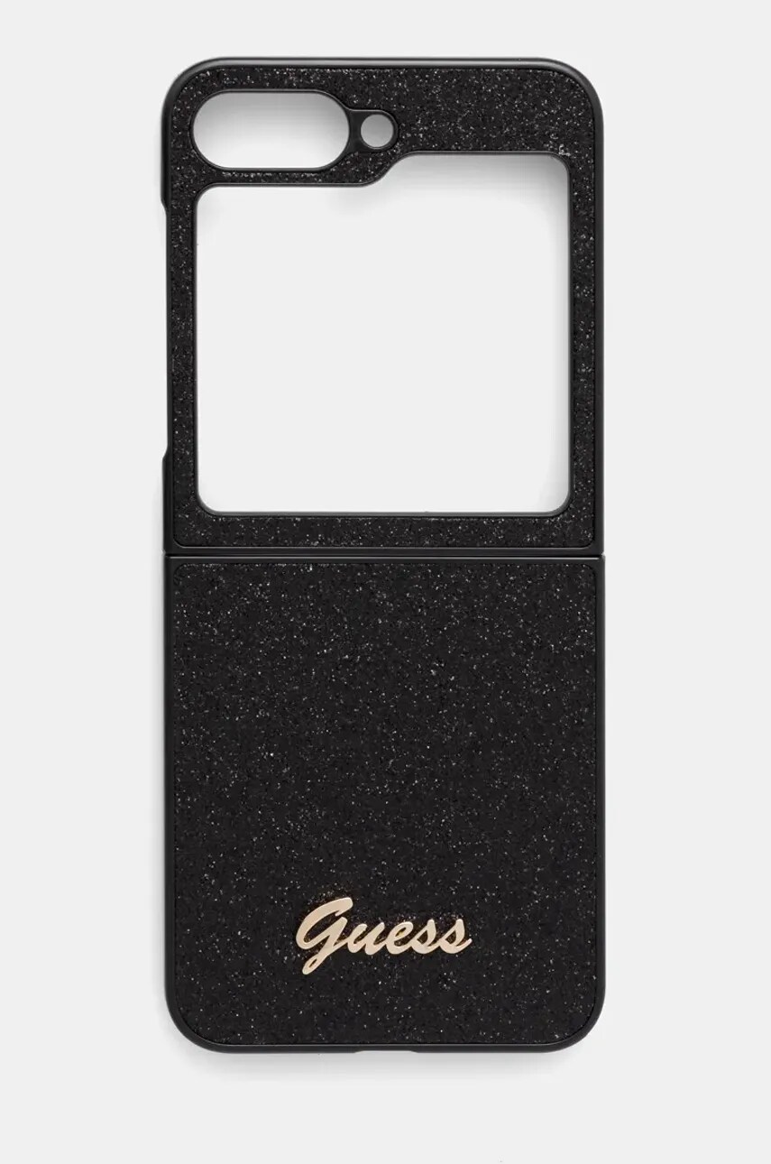 Levně Obal na telefon Guess Z Flip6 F741 černá barva, GUHCZF6HGGSHK