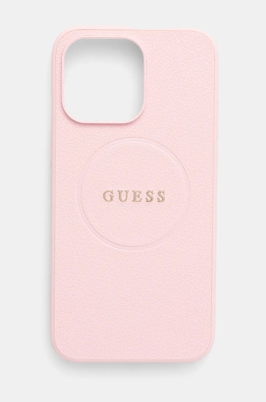 Levně Obal na telefon Guess iPhone 15 Pro Max 6.7 růžová barva, GUHMP15XPGHSMMP