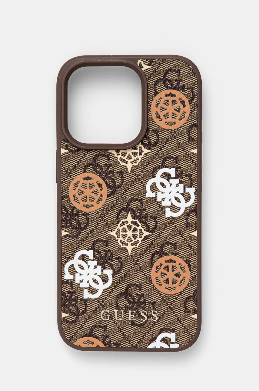 

Кейс за телефон Guess iPhone 16 Pro 6.3 в кафяво GUHMP16LP4PWPW, Кафяв